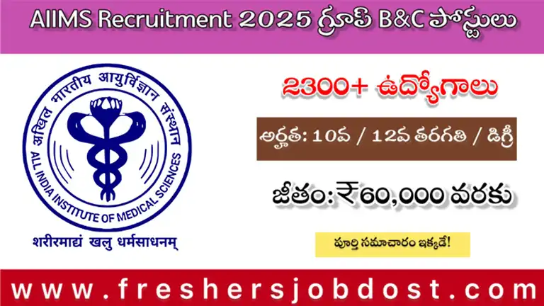 Common Recruitment Examination 2025 Notification – 2300+ AIIMS Govt Jobs for 10th, 12th & Degree Passed Candidates